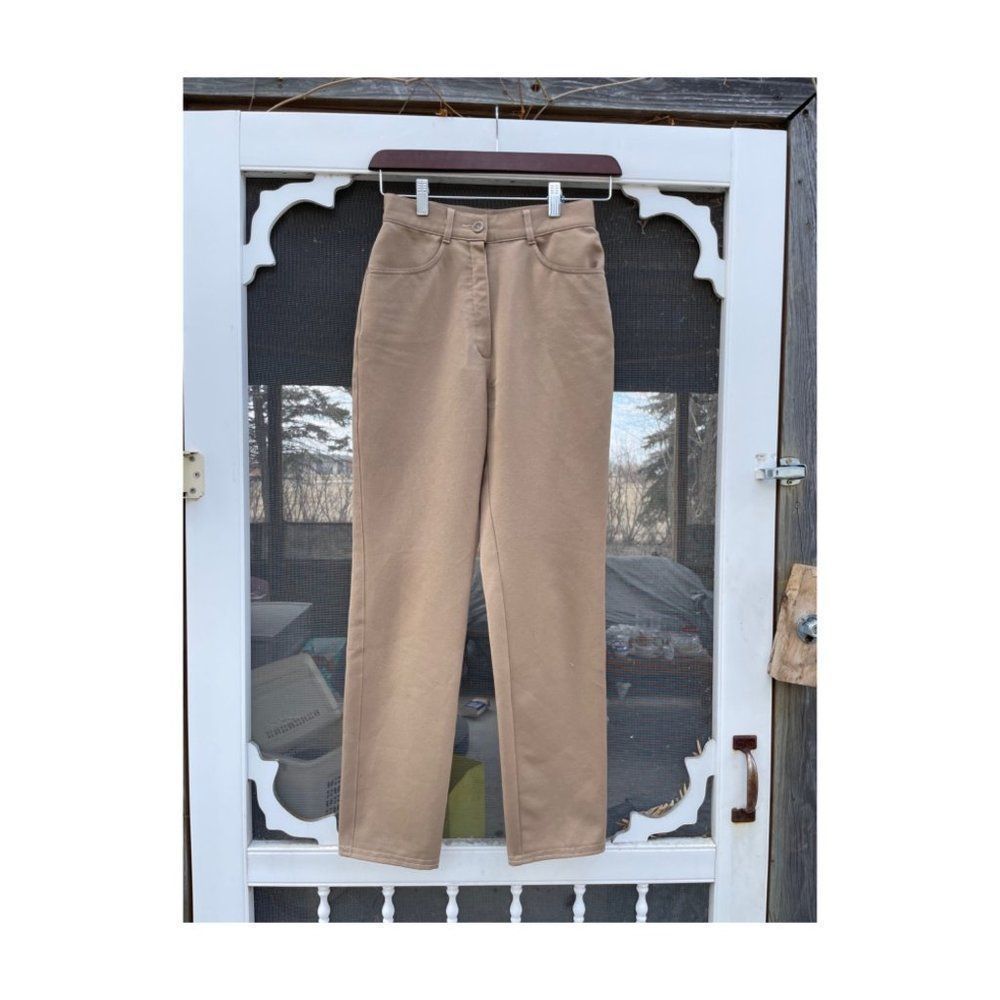 Vintage | 90s Steilmann Germany High Waist Trousers Tan Taper 2 Pocket